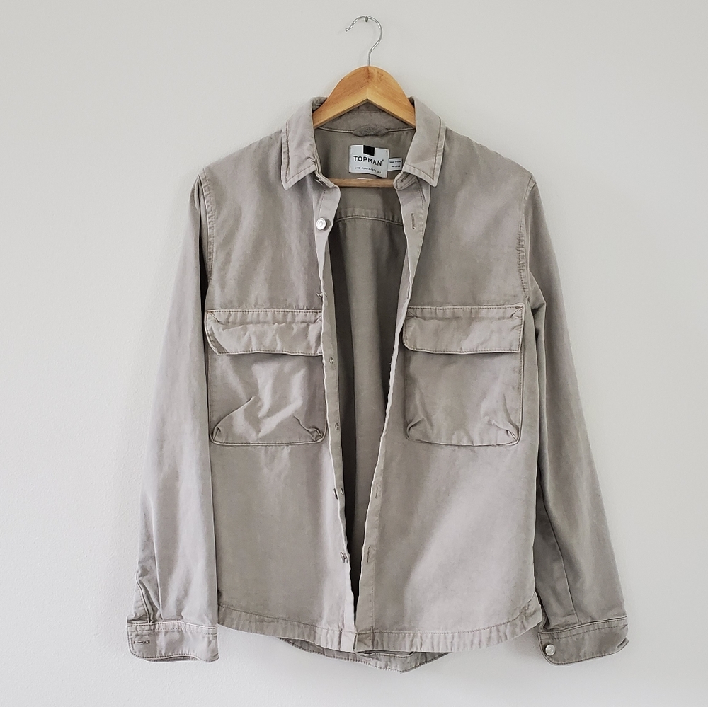 Topman 100% cotton light denim overshirt
